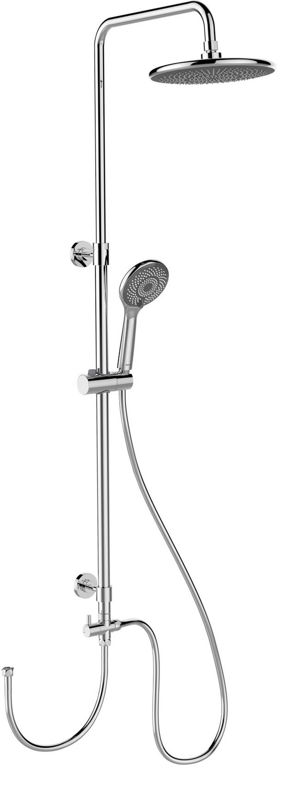 ÜBERKOPFBRAUSESET  - Chromfarben, Basics, Metall (22,5/75-120/27cm) - Wenko