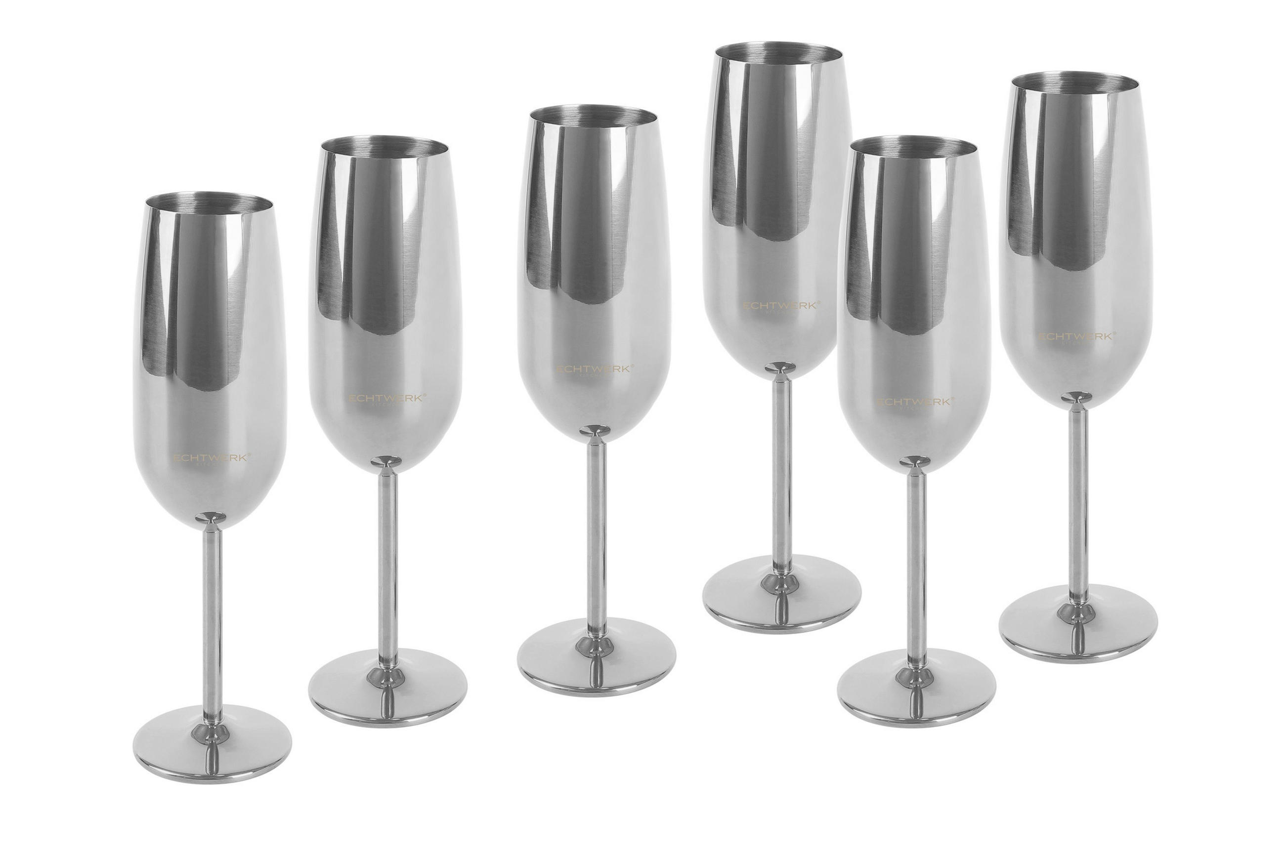 GLÄSERSET 6-teilig  - Silberfarben, Trend, Metall (22,5cm) - Echtwerk