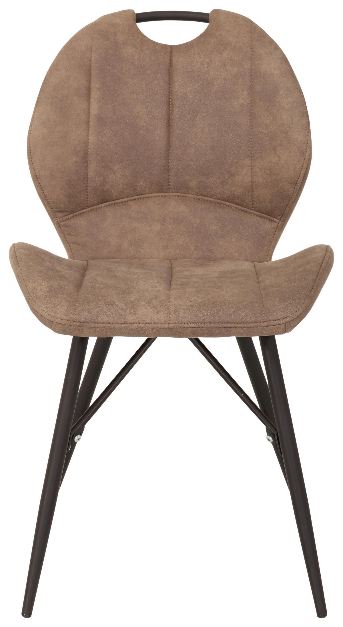 STUHL-SET 4 Stück  in Stahl Mikrofaser Metall, Textil  - Schlammfarben/Schwarz, MODERN, Textil/Metall (50/86/56cm) - MID.YOU