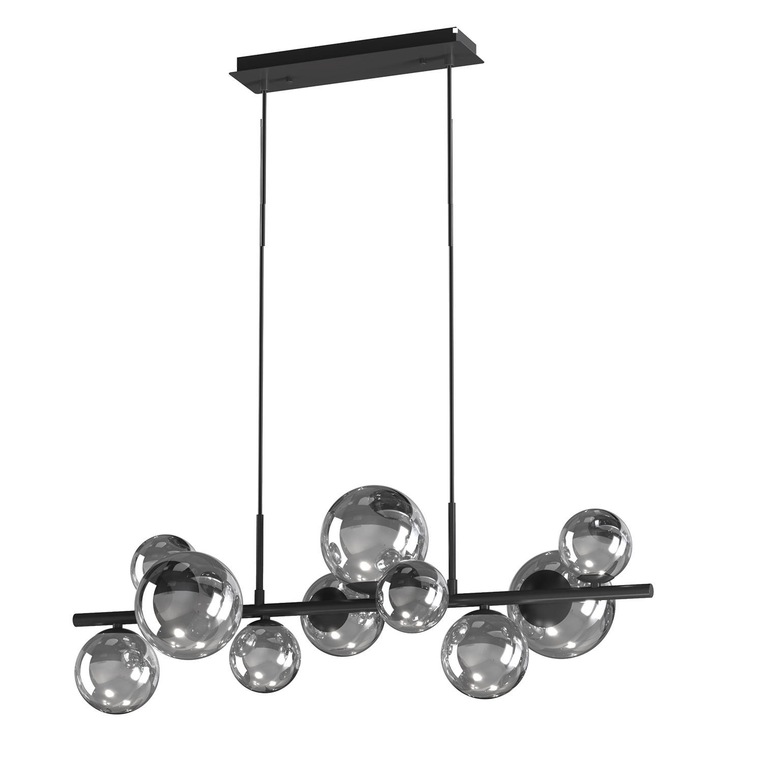 PENDELLEUCHTE 56/33/150 cm  - Schwarz, Design, Glas/Metall (56/33/150cm)