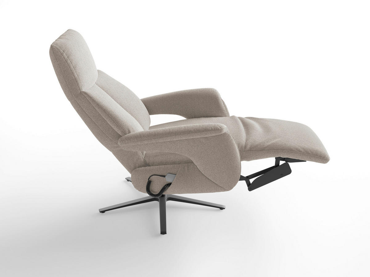 RELAXSESSEL Textil Taupe  - Taupe/Schwarz, Basics, Textil/Metall (75/110/85cm) - Sit & More