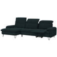 ECKSOFA in Flachgewebe Petrol  - Petrol/Schwarz, LIFESTYLE, Textil/Metall (180/310cm) - Valnatura