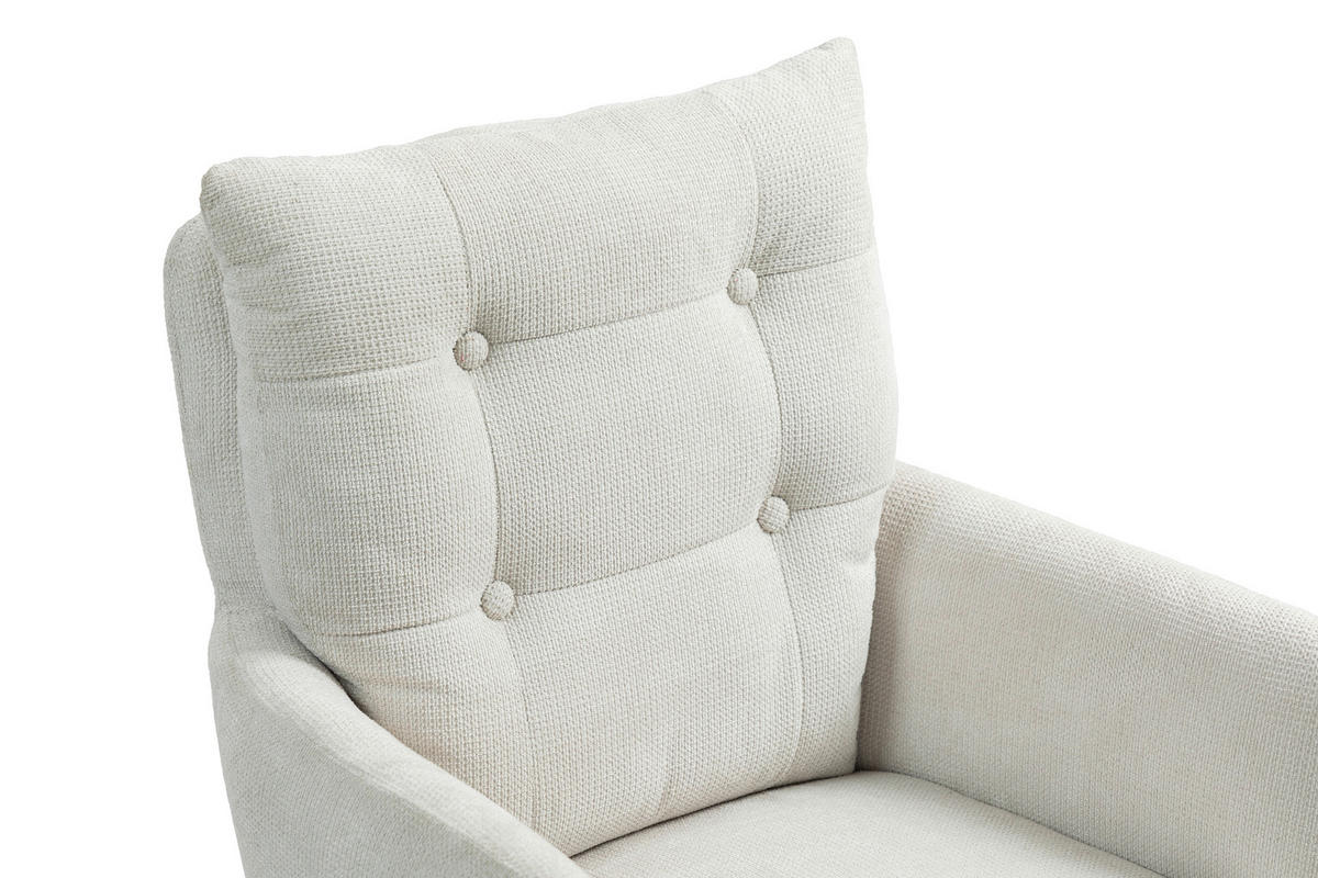 ARMLEHNSTUHL  in Eisen  - Creme/Schwarz, KONVENTIONELL, Textil/Metall (60/95/67cm) - MID.YOU