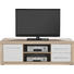 TV-ELEMENT Sonoma Eiche, Weiß - Silberfarben/Weiß, Design, Holzwerkstoff/Kunststoff (155/52/45cm) - Boxxx