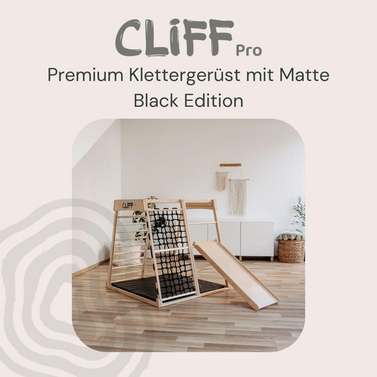 KLETTERGERÜST - Schwarz/Weiß, Basics, Holz (113/115/110cm) - CLIFF