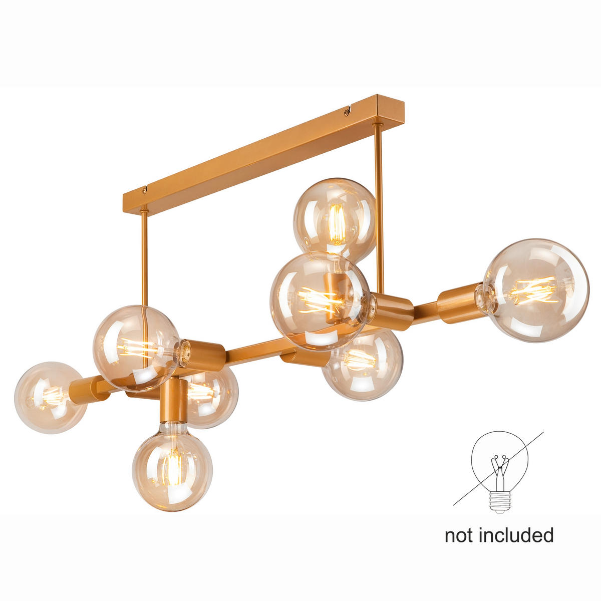 HÄNGELEUCHTE ASTRID   - Goldfarben, Basics, Glas/Metall (90cm)