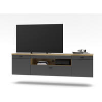 LOWBOARD  in 200/53/40 cm  - Graphitfarben/Schwarz, Design, Holzwerkstoff/Metall (200/53/40cm) - MID.YOU