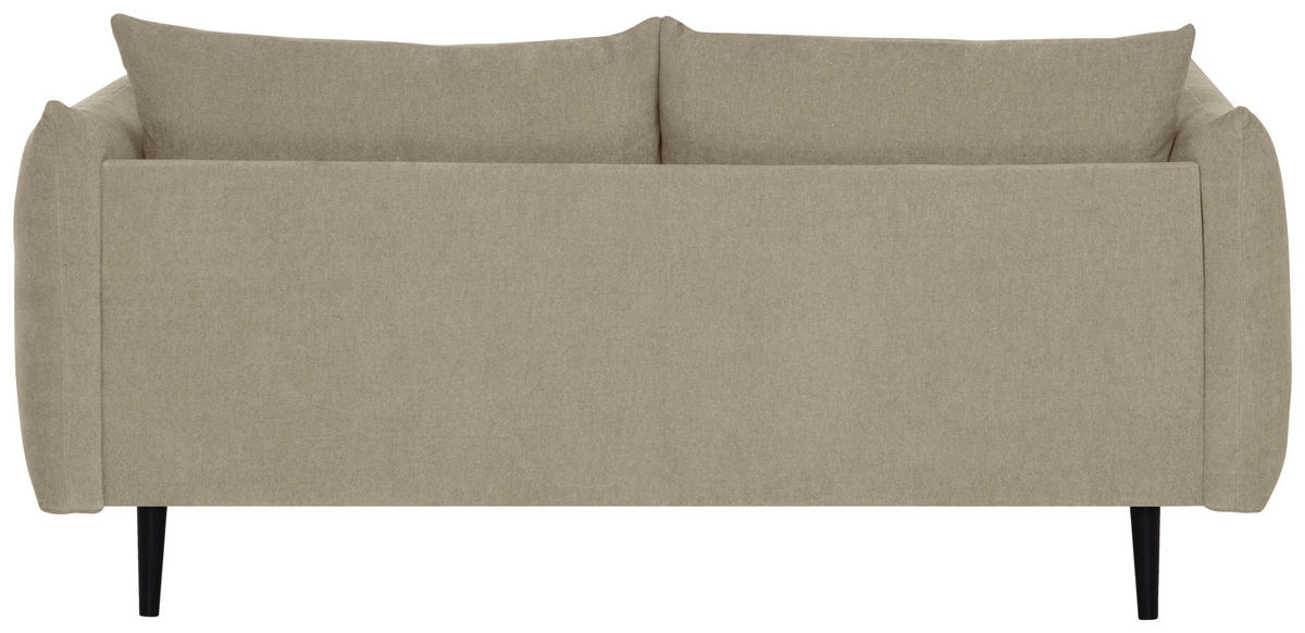 2,5-SITZER in Flachgewebe Beige  - Beige/Schwarz, Konventionell, Holz/Textil (193/86/102cm) - MID.YOU