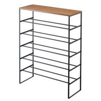 SCHUHABLAGE - Schwarz, Basics, Holz/Metall (66/25/87cm)