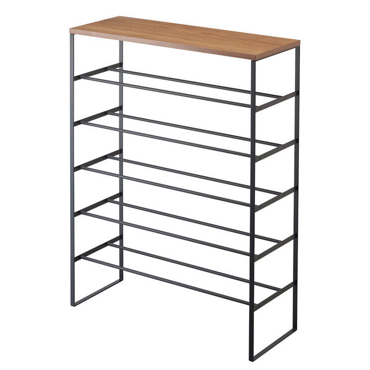 SCHUHABLAGE - Schwarz, Basics, Holz/Metall (66/25/87cm)