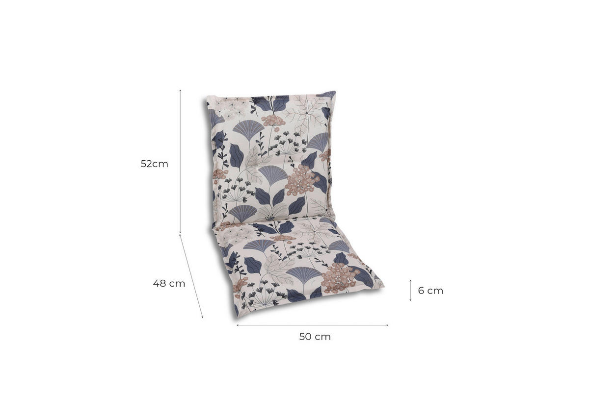 SESSELAUFLAGENSET in Beige, Blau Floral  - Blau/Beige, Basics, Textil (50/6/100cm)