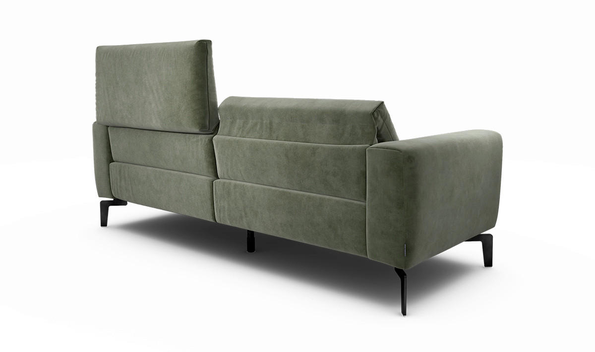 2,5-SITZER Samt Waldgrün  - Waldgrün/Schwarz, Design, Textil/Metall (220/86/86-94cm) - SENSOO