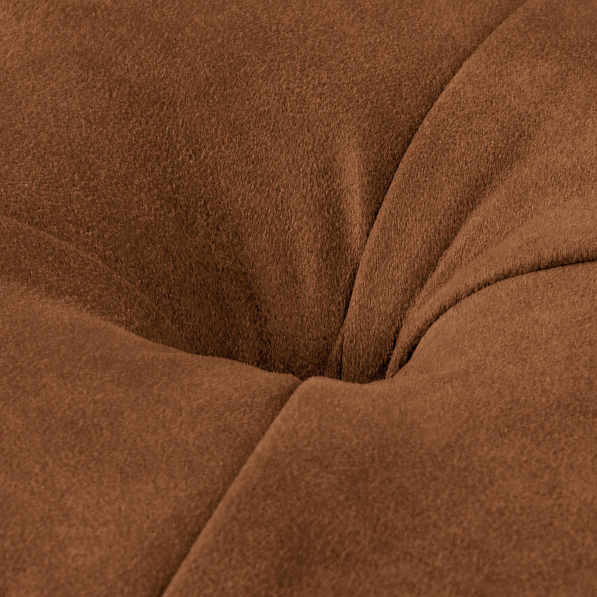 HOCKER Textil Cognac  - Cognac/Braun, Design, Holz/Textil (80/45/80cm) - Livetastic