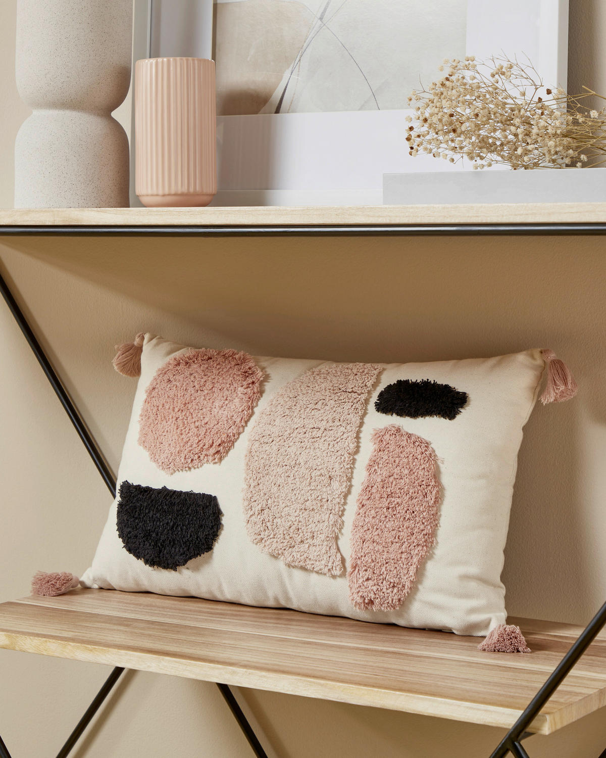 ZIERKISSEN  30/50 cm   - Pink/Schwarz, Basics, Textil (30/50cm) - Eglo