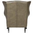 OHRENSESSEL in Echtleder Schwarz, Taupe  - Taupe/Schwarz, LIFESTYLE, Leder/Holz (85/104/85cm) - Ambia Home