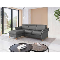 ECKSOFA GLENDALE E Dunkelgrau Flachgewebe  - Eichefarben/Dunkelgrau, KONVENTIONELL, Holz/Textil (166/253cm) - Sit & More