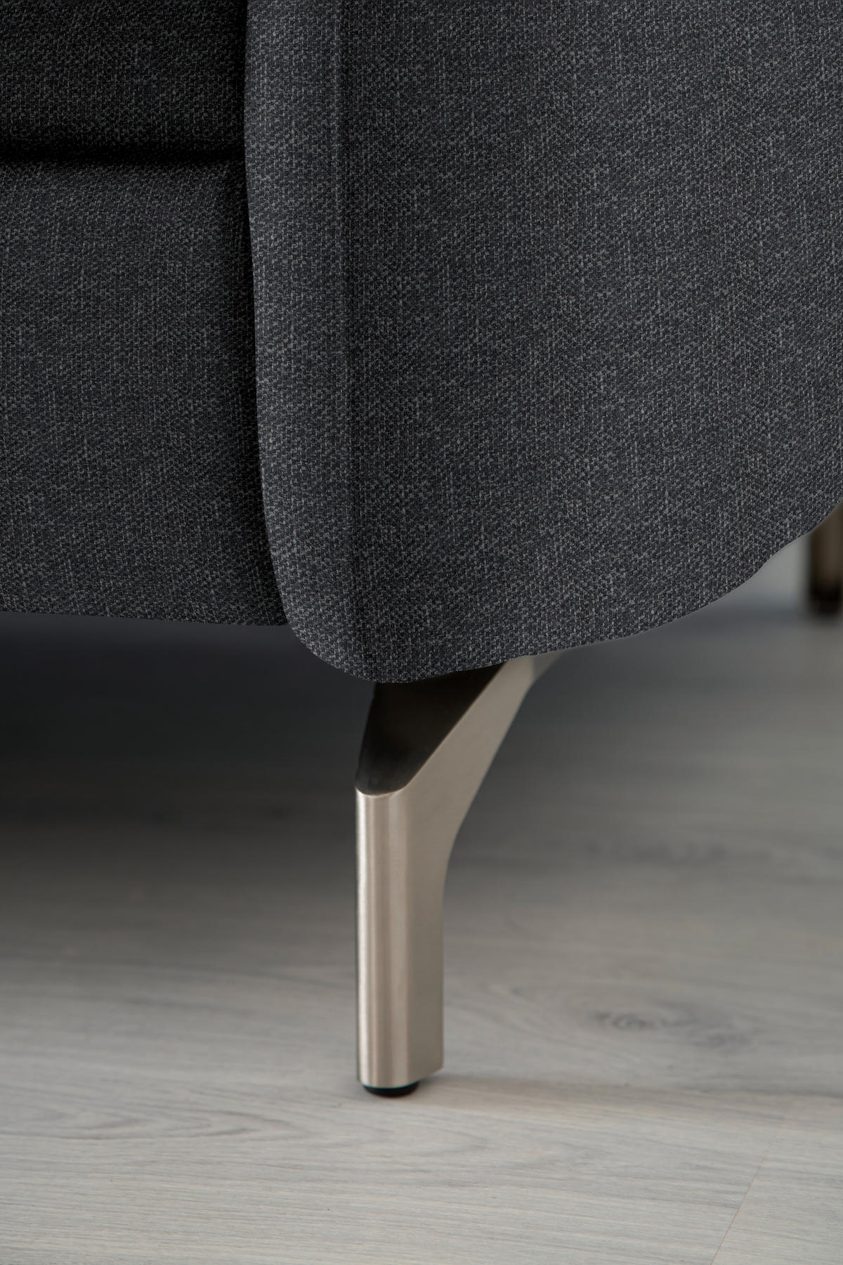 2,5-SITZER in Flachgewebe Anthrazit  - Anthrazit/Nickelfarben, Design, Textil/Metall (212/87/100cm) - Schöner Wohnen