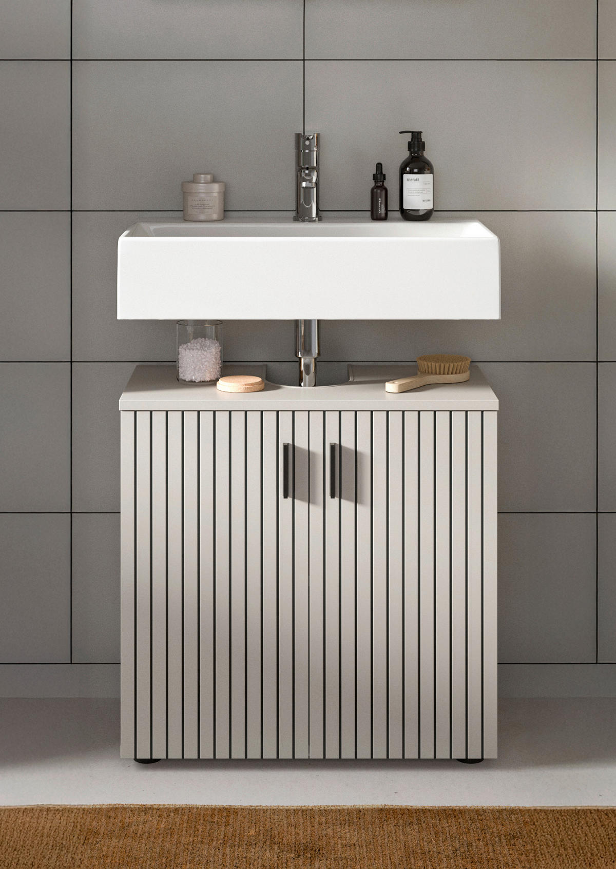 TVÄTTSTÄLLSUNDERSKÅP 60/59/30 cm  - svart/kashmir, Trend, trämaterial/plast (60/59/30cm) - MID.YOU