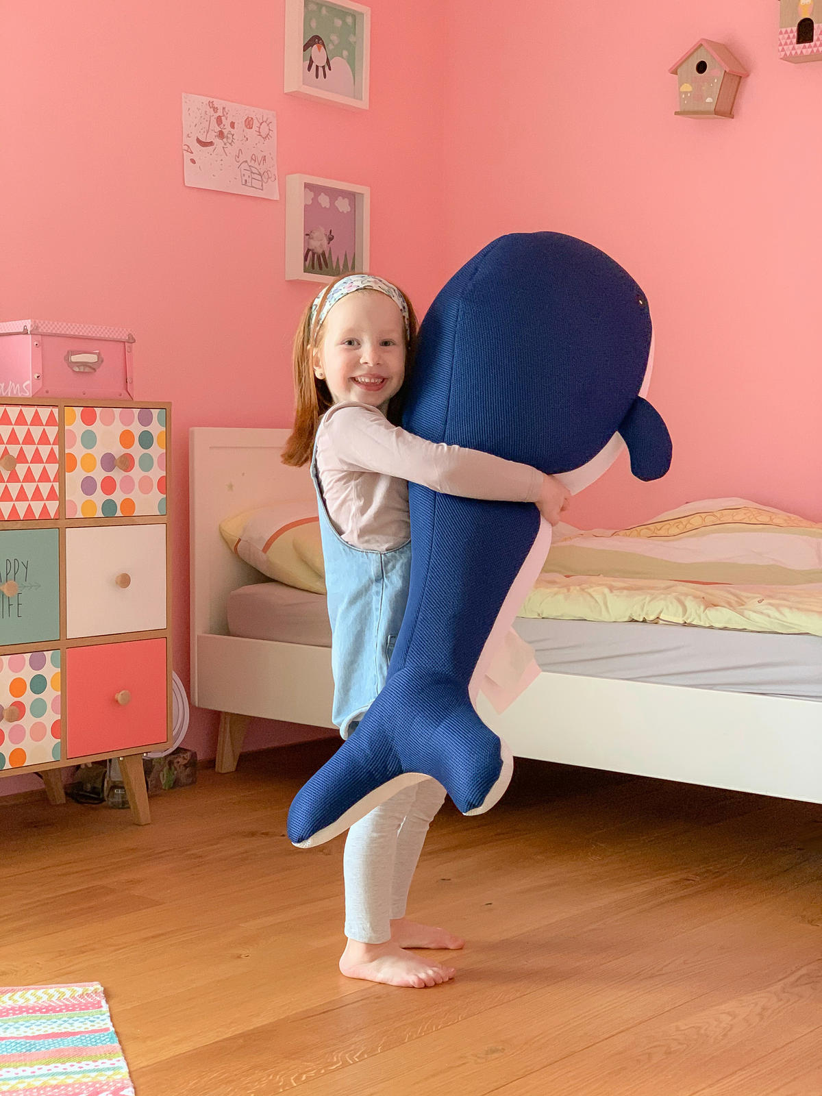 SCHWIMMTIER - Blau, KONVENTIONELL, Textil (50/104/30cm)