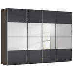 SCHWEBETÜRENSCHRANK  in Graphitfarben, Schwarz  - Chromfarben/Graphitfarben, Design, Glas/Holzwerkstoff (316/235/68cm) - Novel