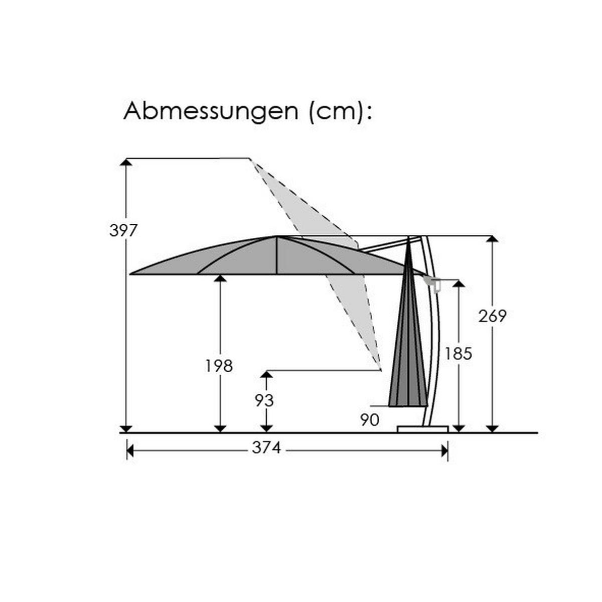 AMPELSCHIRM 350 cm Sandfarben  - Sandfarben/Grau, Basics, Textil/Metall (374/269/350cm) - Schneider