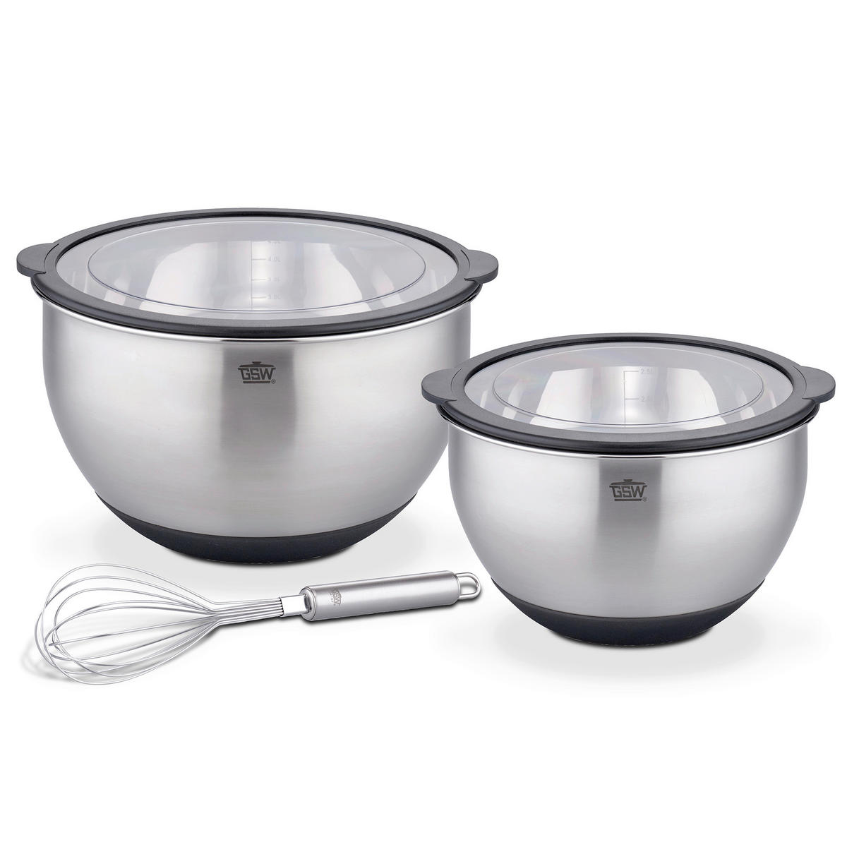 RÜHRSCHÜSSELSET - Edelstahlfarben, Basics, Metall - GSW