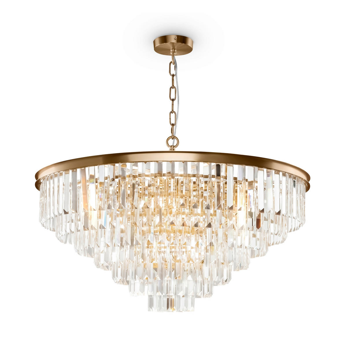 PENDELLAMPA Neoclassic 80/80/52 cm  - mässingsfärgad, Trend, metall/glas (80/80/52cm) - MAYTONI