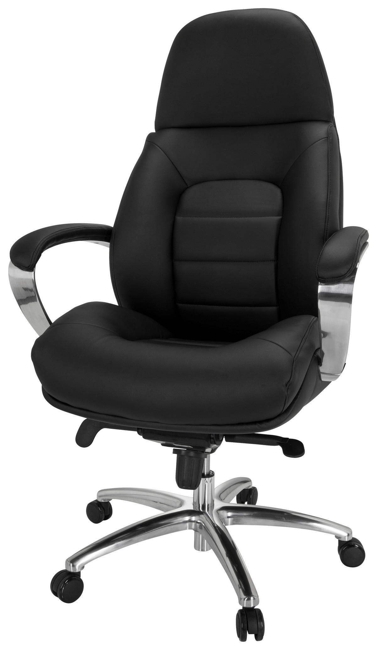 PISARNIŠKI STOL tekstil črna  - srebrne barve/črna, Moderno, kovina/umetna masa (73/137/73cm) - MID.YOU