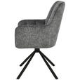 ARMLEHNSTUHL  Sitzfläche 360° drehbar Leinenoptik  Grau, Schwarz  - Schwarz/Grau, Design, Textil/Metall (57/91/65cm) - Carryhome