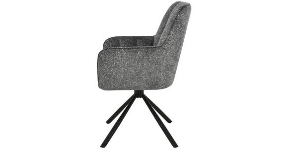ARMLEHNSTUHL  Sitzfläche 360° drehbar Leinenoptik  Grau, Schwarz  - Schwarz/Grau, Design, Textil/Metall (57/91/65cm) - Carryhome