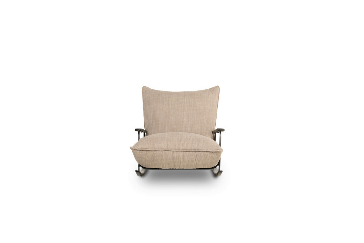 SCHAUKELSESSEL in Flachgewebe Taupe  - Eiche dunkel/Taupe, MODERN, Holz/Textil (86/82/110cm) - Designwerk