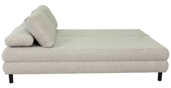 SCHLAFSOFA Lia in Webstoff Taupe  - Taupe/Schwarz, Design, Textil/Metall (197/84/92,5cm) - Hom`in