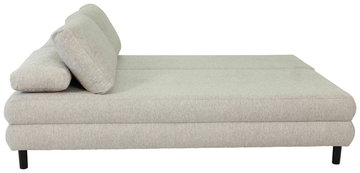 SCHLAFSOFA Webstoff Taupe  - Taupe/Schwarz, Design, Textil/Metall (197/84/92,5cm) - home24