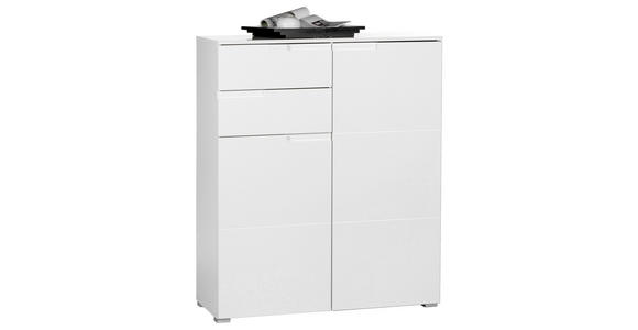 KOMMODE 100/119/40 cm in Weiß, Weiß Hochglanz - Weiß Hochglanz/Silberfarben, Design, Holzwerkstoff/Kunststoff (100/119/40cm) - Carryhome