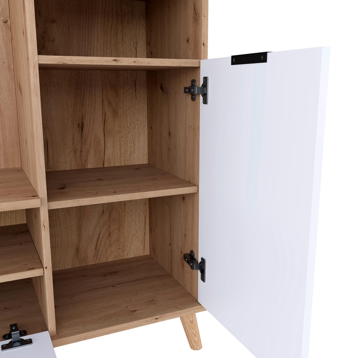 GARDEROBE  in 100/202/40 cm  - Weiß/Eiche Artisan, Design, Glas/Holzwerkstoff (100/202/40cm) - home24