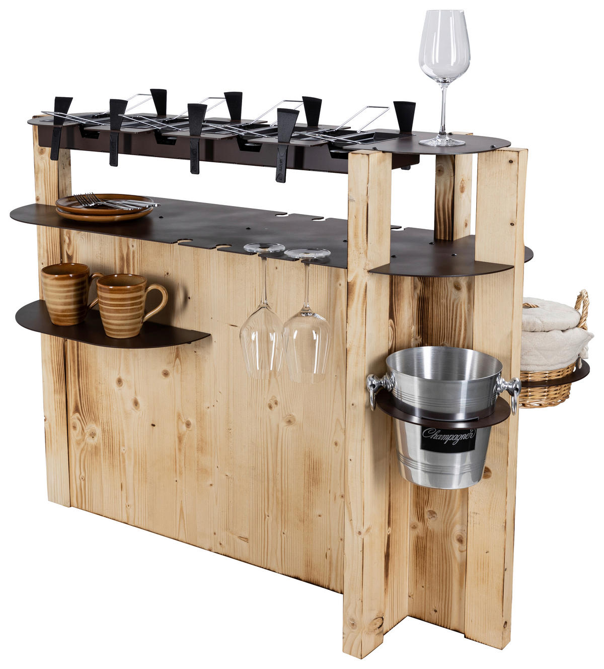 RACLETTE-GRILL  - Hellbraun, Design, Holz/Metall (115/90/40cm) - Nouvel