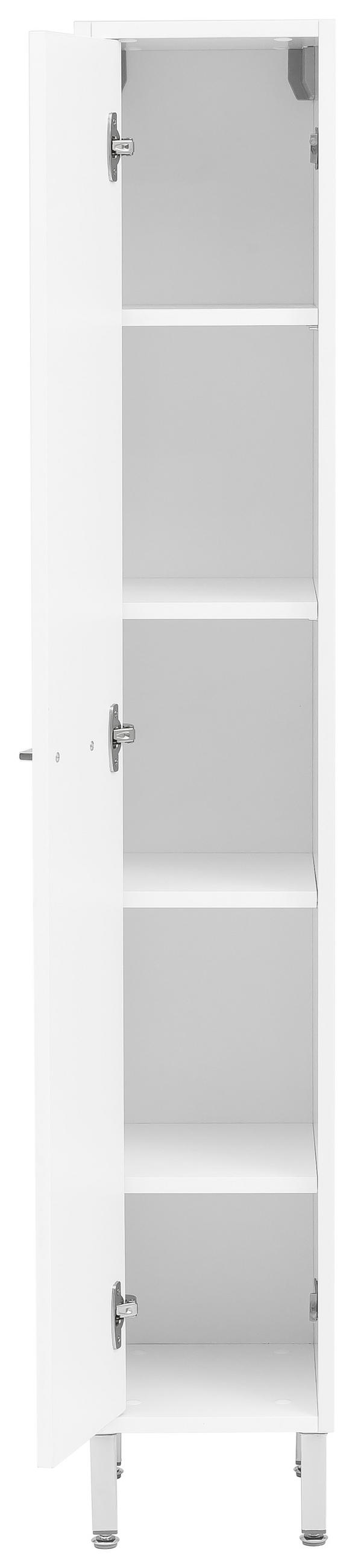 HOCHSCHRANK 25/152/30 cm  - Chromfarben/Weiß, KONVENTIONELL, Holzwerkstoff/Metall (25/152/30cm) - Stylife