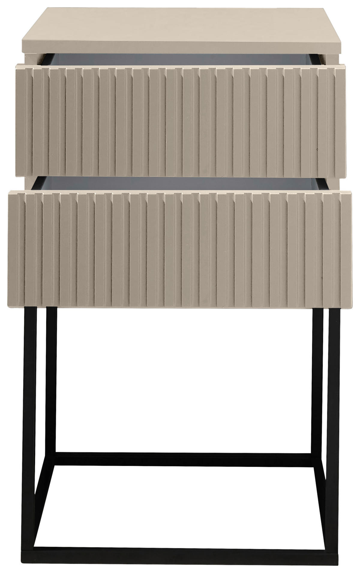 NACHTKÄSTCHEN 40/65/38,5 cm  in Kaschmir, Schwarz  - Kaschmir/Schwarz, Design, Holzwerkstoff/Metall (40/65/38,5cm) - Carryhome