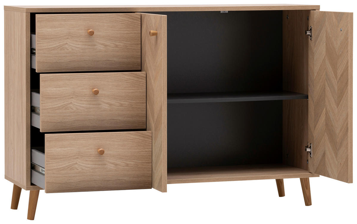 SIDEBOARD  109/73,9/33,05 cm 3 Schublade(n)  - Eichefarben, Design, Holz/Holzwerkstoff (109/73,9/33,05cm) - MID.YOU