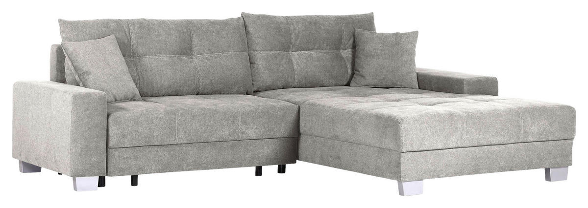 HÖRNSOFFA i flatväv ljusgrå  - ljusgrå/silver, Klassisk, trä/textil (273/192cm) - MID.YOU