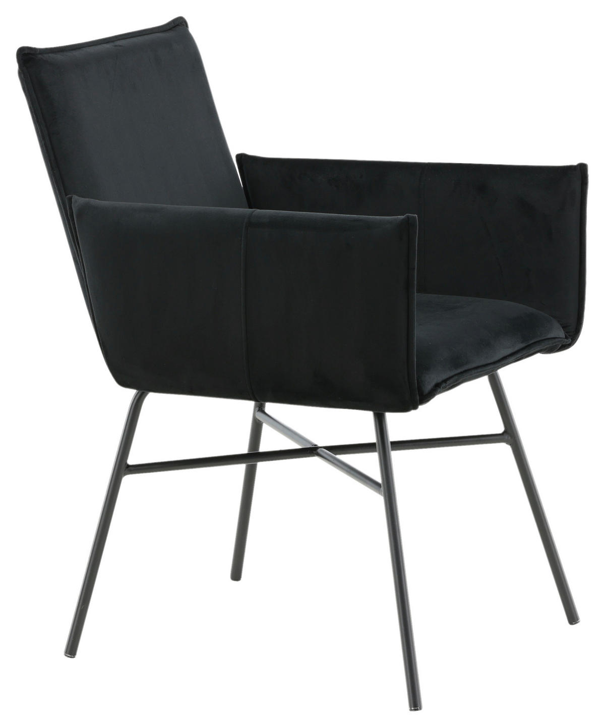 STOL stål sammet  - svart, Design, metall/textil (57/87/60cm) - Livetastic