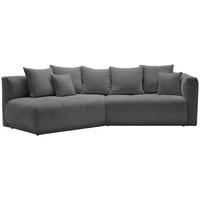 ECKSOFA in Chenille Grau  - Schwarz/Grau, Modern, Kunststoff/Textil (180/315cm) - Hom`in