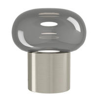 TISCHLEUCHTE Bravino 15,5/17 cm  - Schwarz/Nickelfarben, Design, Glas/Metall (15,5/17cm) - Eglo