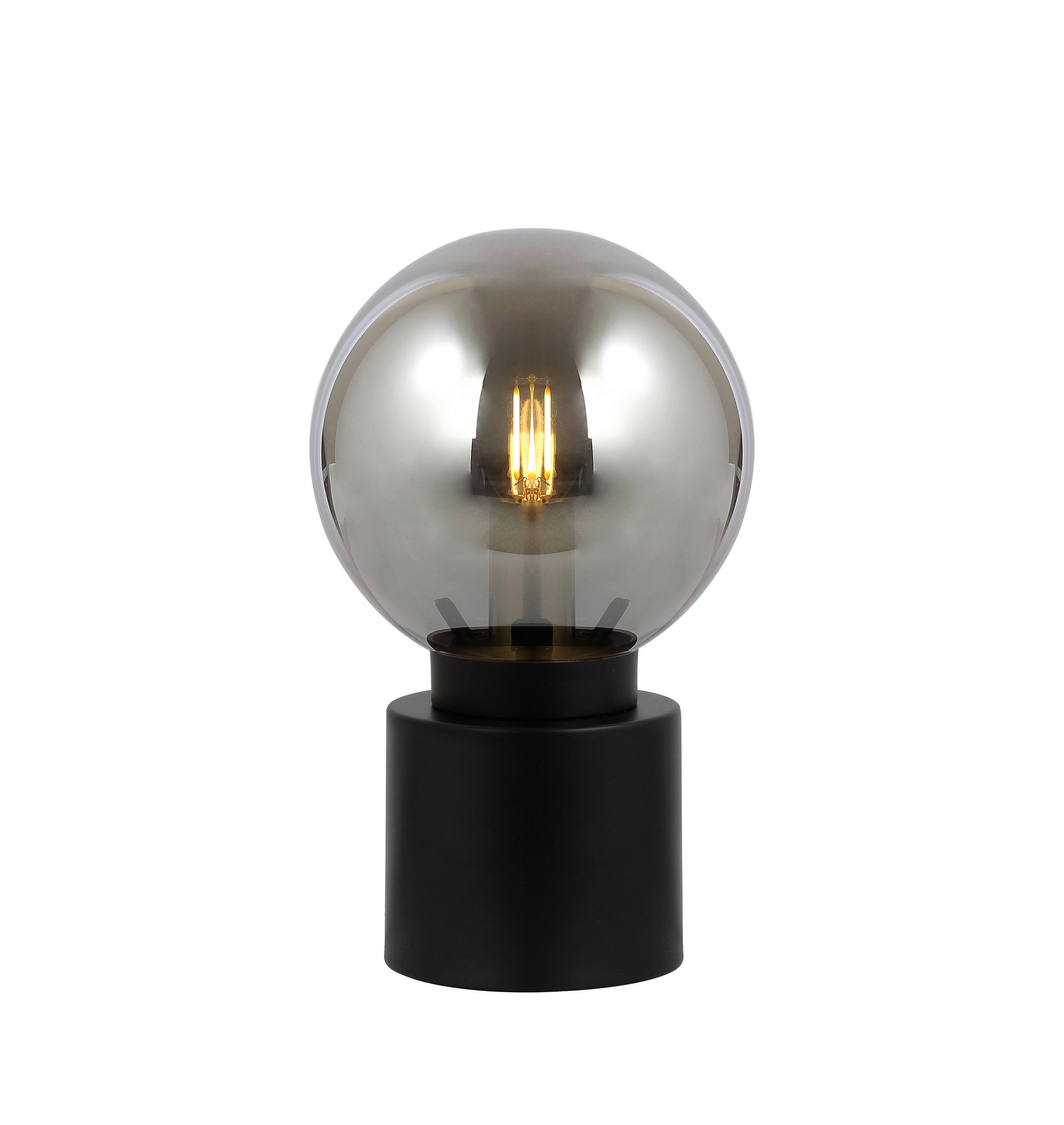 STOLNÍ LAMPA, E14, 15/24,5 cm  - černá, Design, kov/sklo (15/24,5cm) - Globo