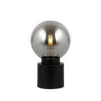 TISCHLEUCHTE 15/24,5 cm   - Schwarz, Design, Glas/Metall (15/24,5cm) - Globo