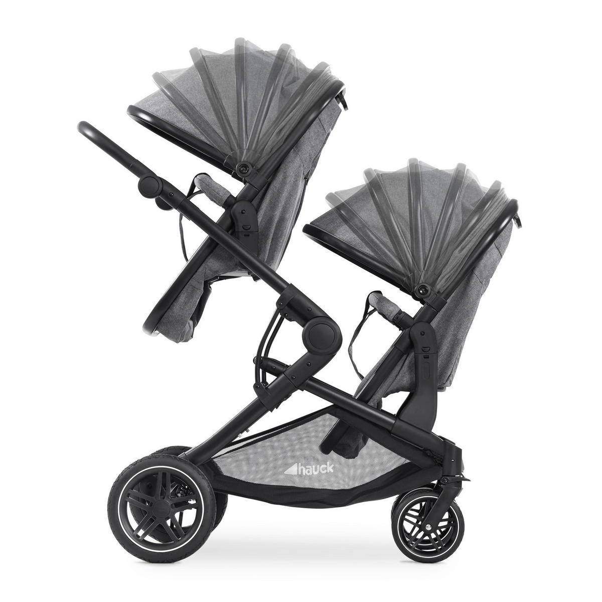 ZWILLINGSWAGEN ATLANTIK TWIN  - Schwarz/Grau, Basics, Textil/Metall (125/64/108cm) - Hauck