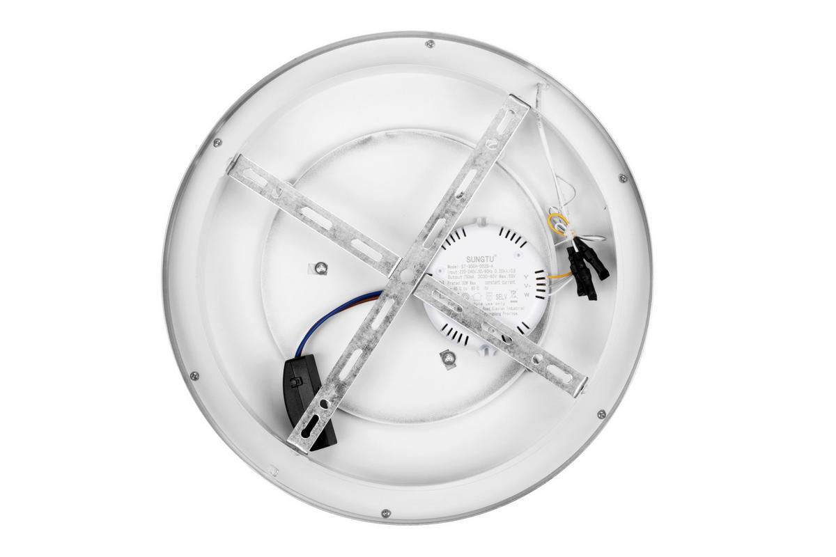 LED-DECKENLEUCHTE Bakersfield 38/8,5 cm  - Grau, Design, Metall (38/8,5cm) - Novel