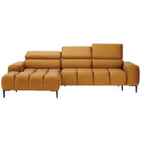 ECKSOFA in Webstoff Currygelb  - Currygelb/Schwarz, Design, Textil/Metall (177/270cm) - Welnova