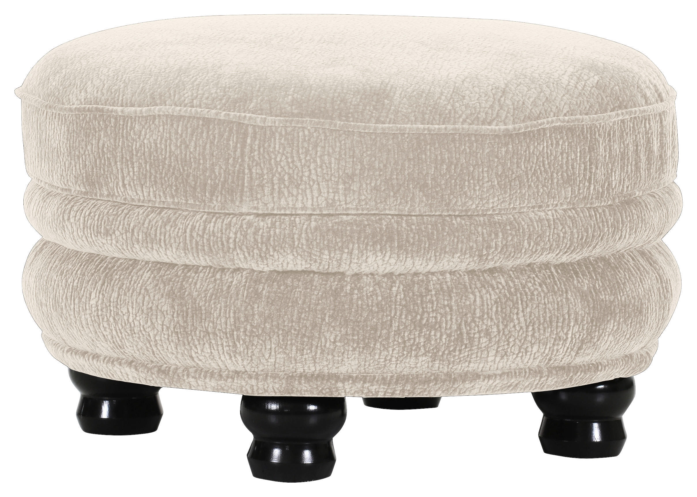 HOCKER Chenille Beige  - Beige/Schwarz, ROMANTIK / LANDHAUS, Holz/Textil (74/50cm) - Landscape