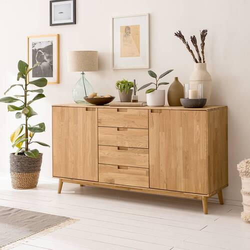 SIDEBOARD Wildeiche  160/89,1/40 cm  - Wildeiche, Natur, Holz (160/89,1/40cm) - Lomoco
